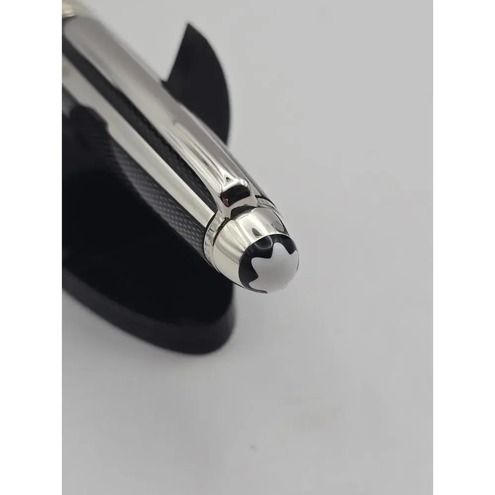 Montblanc 144 Solitaire Silver Fibre Guilloché AG925 Fountain Pen — Fine — Box